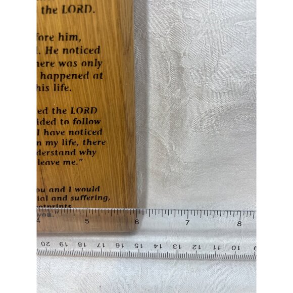 Foot Prints in the Sand on a Solid Oak Plaque Laser Engraved Piece 6.25" x 4.25" - Picture 4 of 5